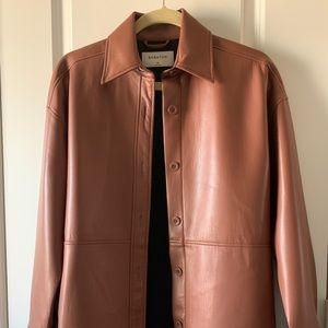 Aritzia Babaton Pelli Vegan Leather Jacket XS Patina Brown [Like New]